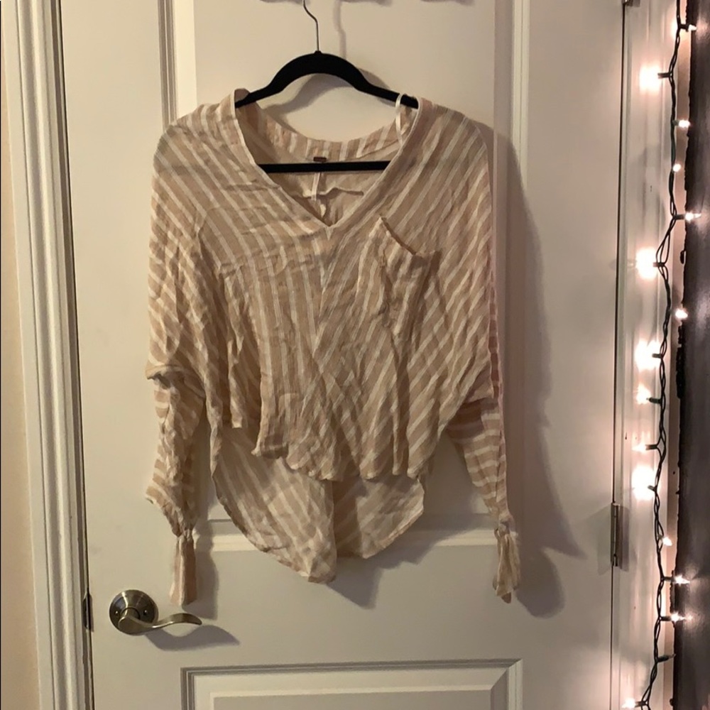 Free People v-neck striped shirt